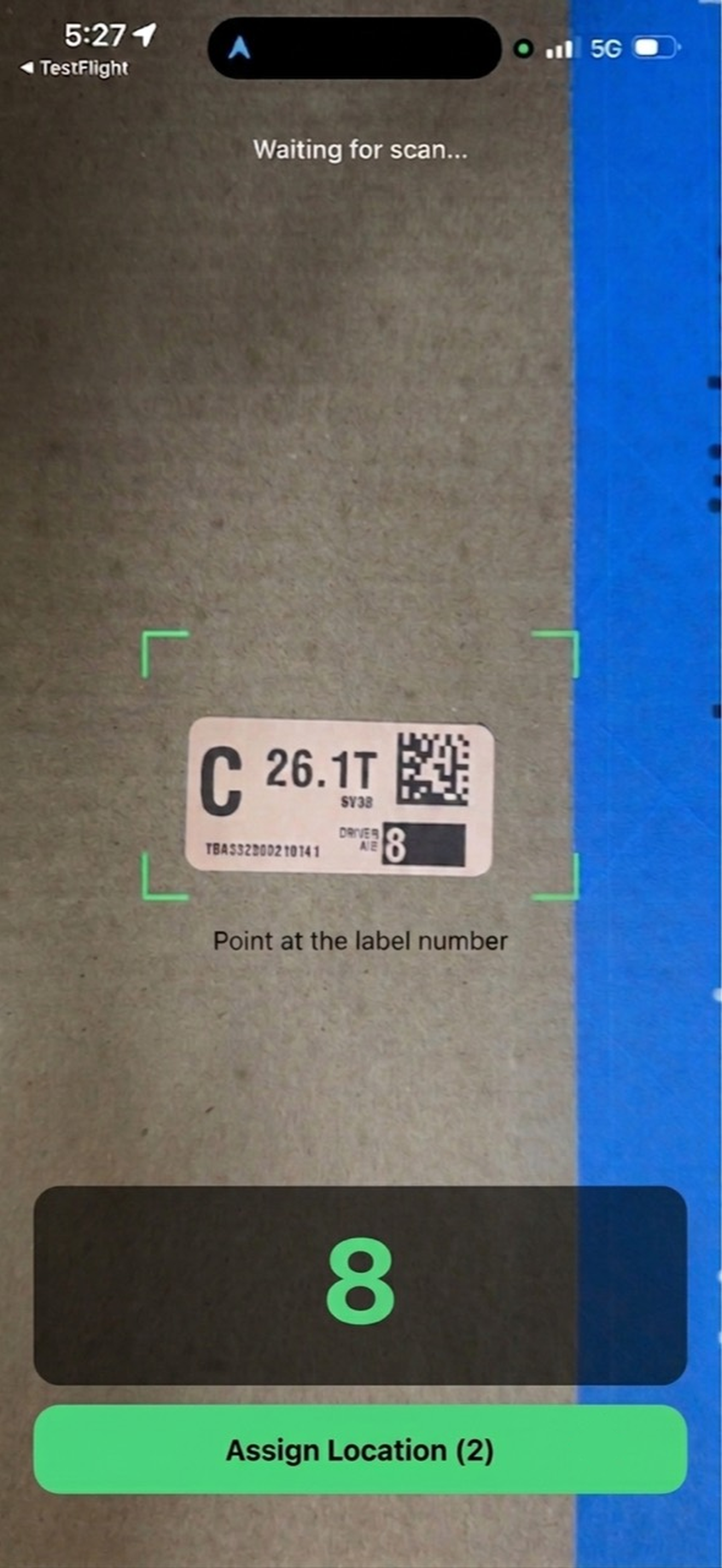 Copilot Flex detecting a package label
